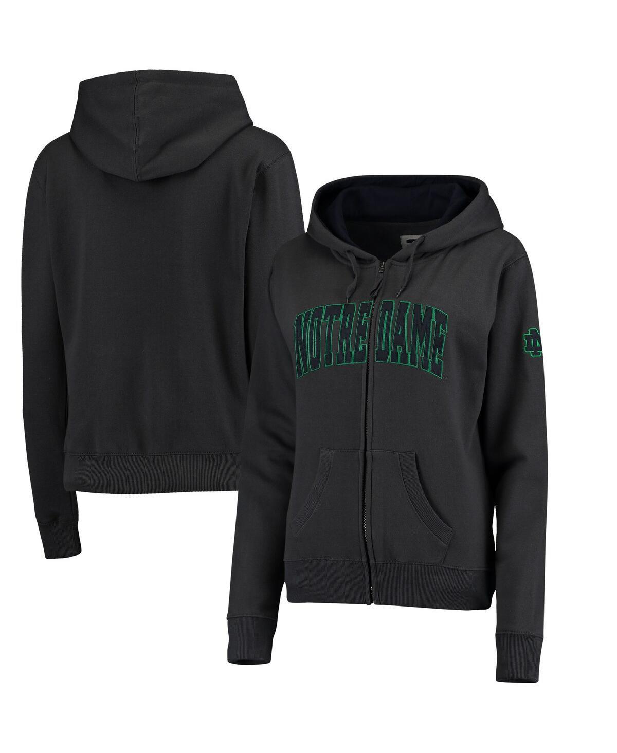 Women's Charcoal Notre Dame Fighting Irish Arched Name Full Zip Hoodie, Size: Small Product Image