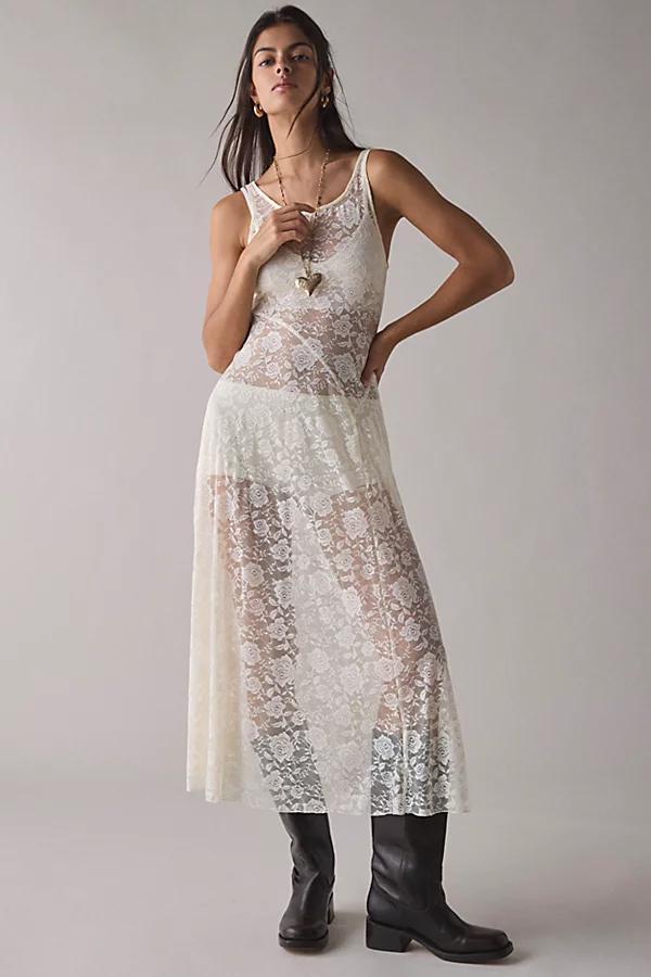 Out From Under Lily Of The Valley Sheer Lace Midi Slip Womens at Urban Outfitters Product Image
