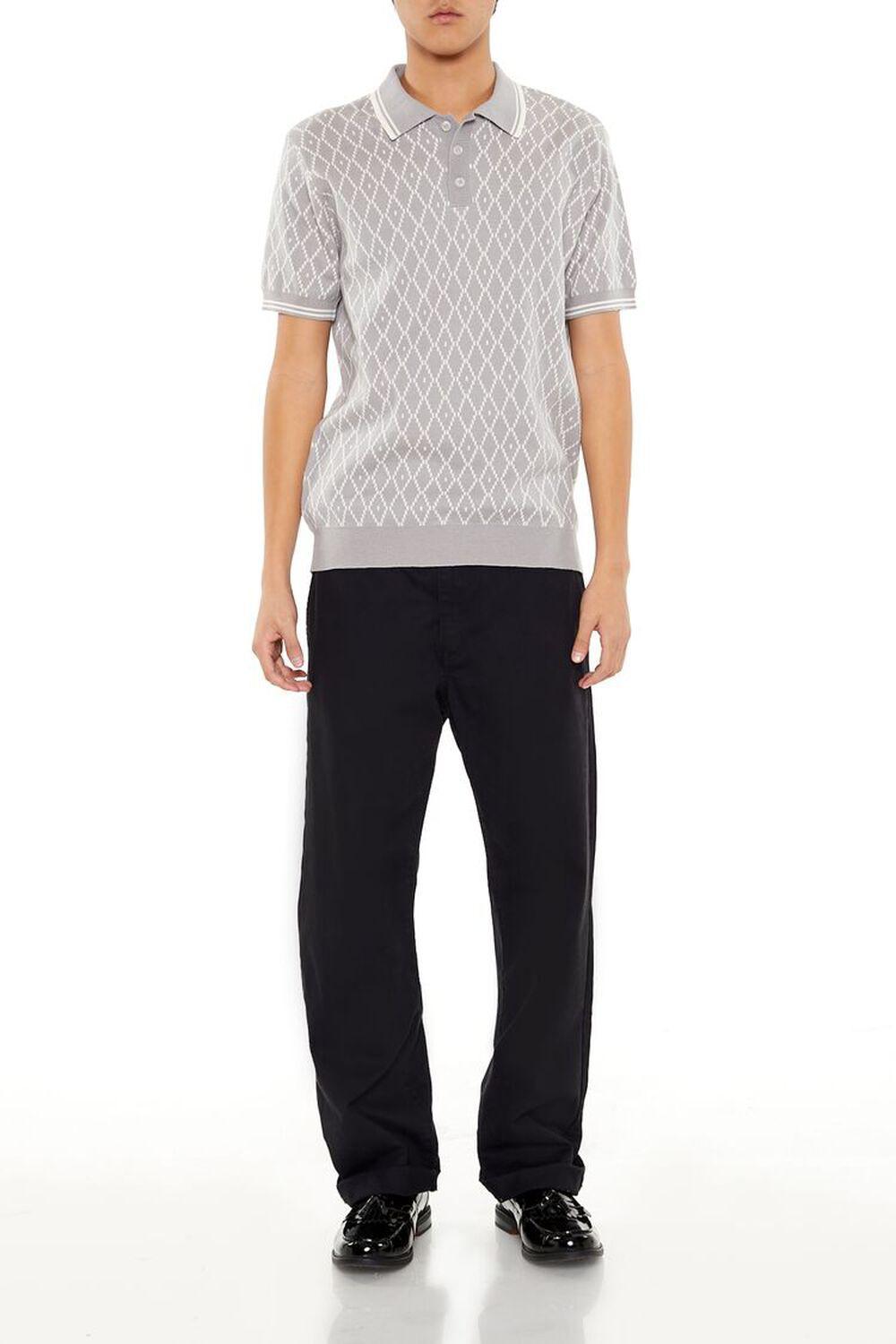 Geometric Sweater-Knit Polo Shirt | Forever 21 Product Image