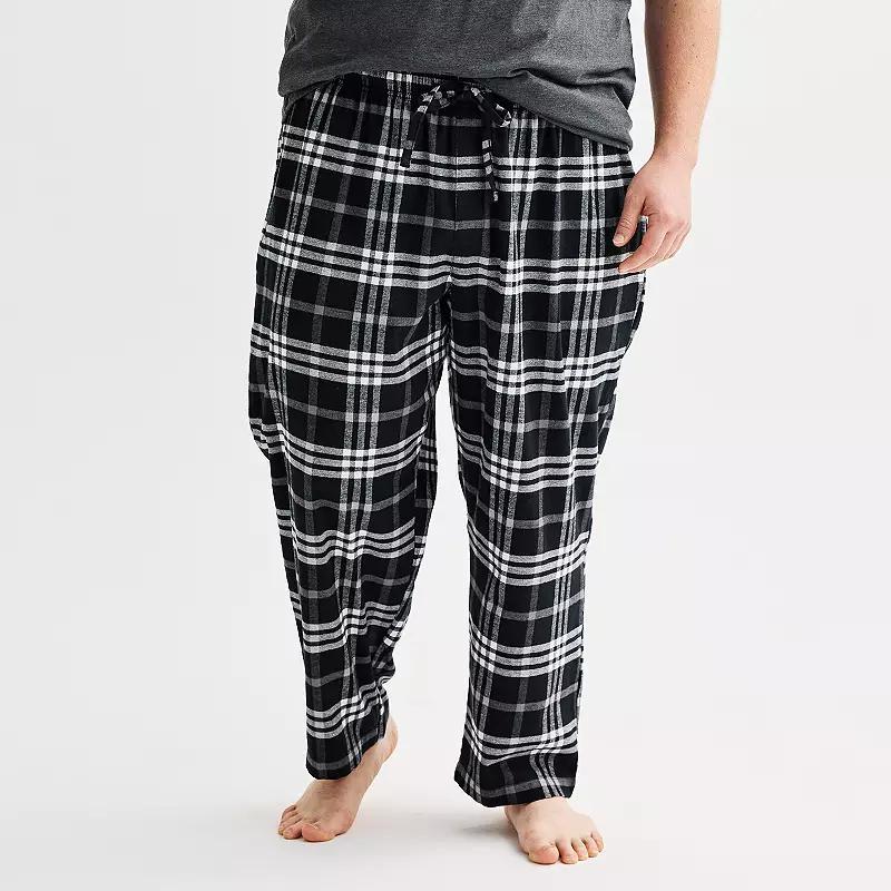 Big & Tall Sonoma Goods For Life® Flannel Drawstring Pajama Pants, Men's, Size: 3XL Tall, Red Checks Product Image