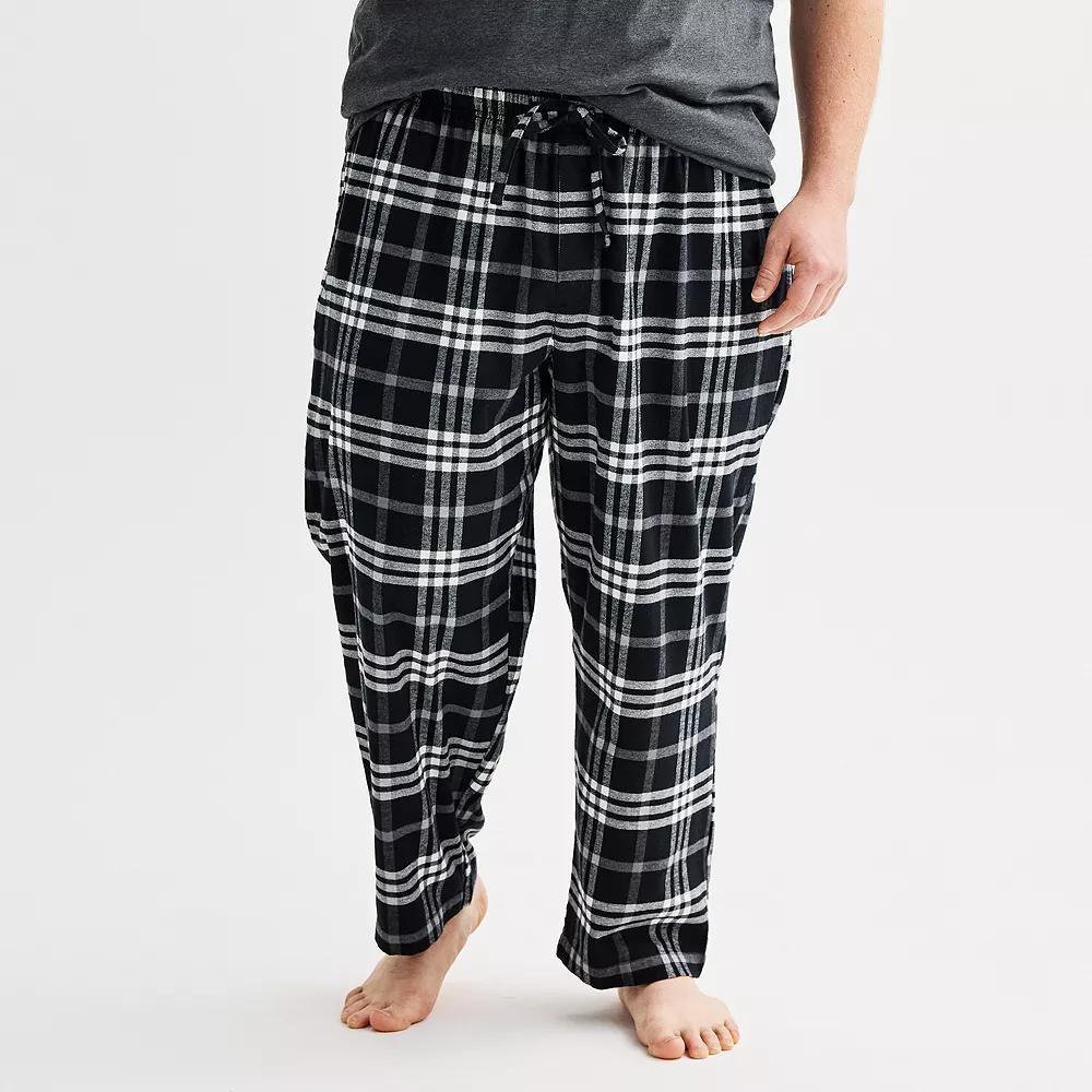 Big & Tall Sonoma Goods For Life® Flannel Drawstring Pajama Pants, Men's, Size: 3XL Tall, Red Checks Product Image