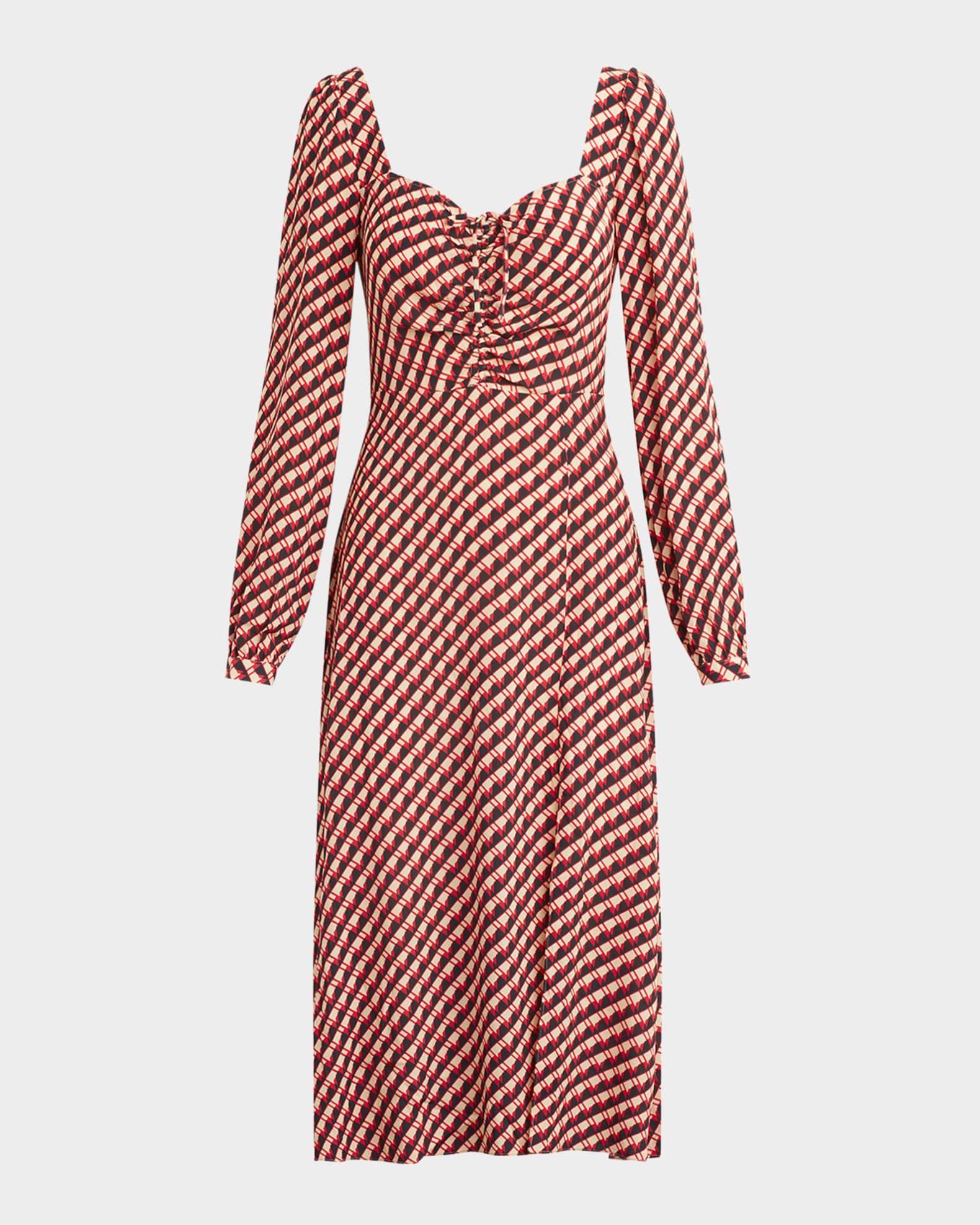 Vineyard Retro Houndstooth Maxi Dress Product Image