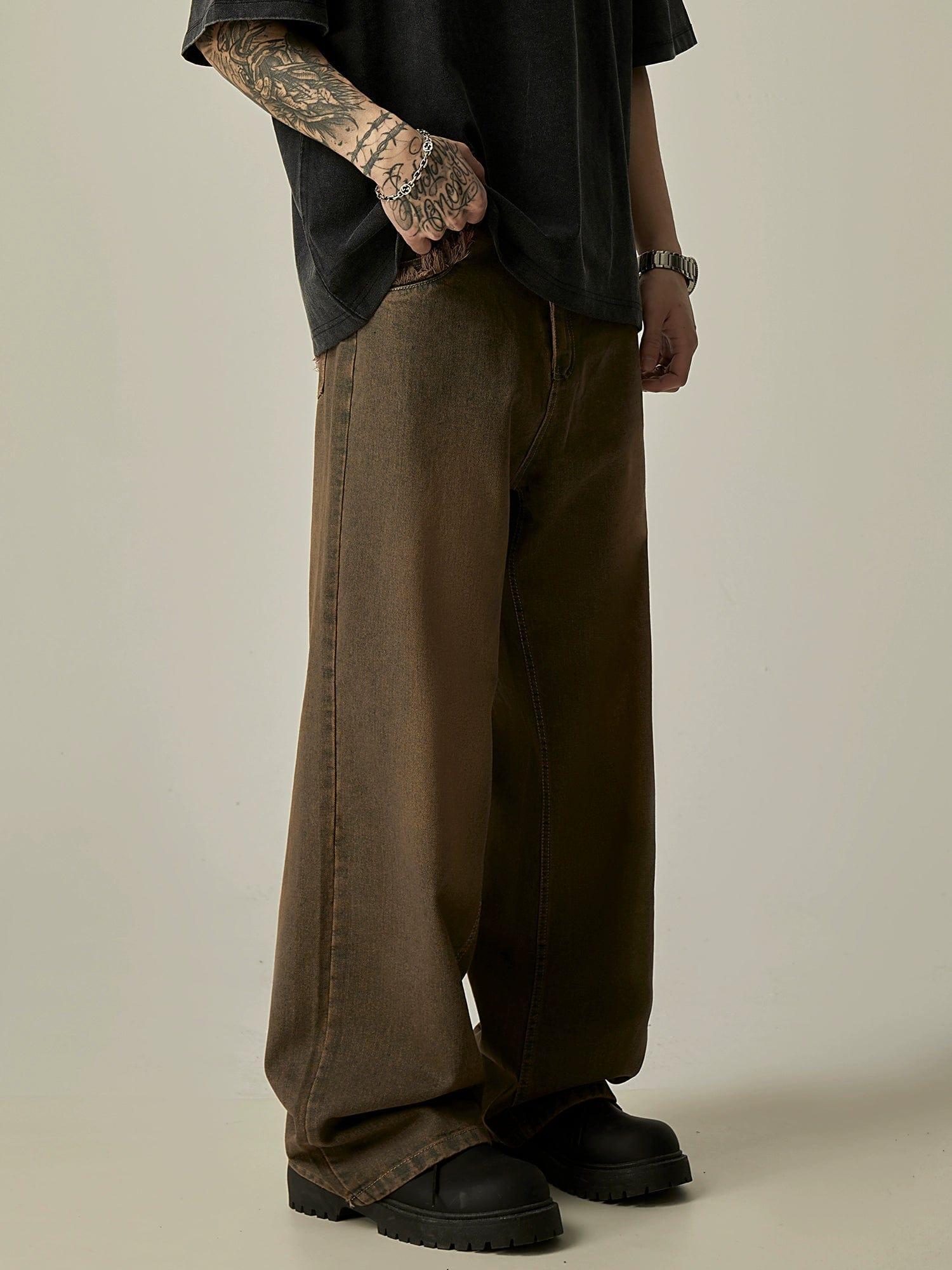 RT No. 11657 RUST BROWN STRAIGHT DENIM JEANS Product Image