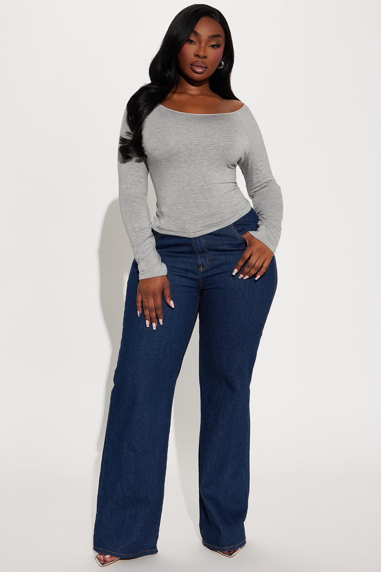 Remi Boat Neck Top - Heather Grey Product Image