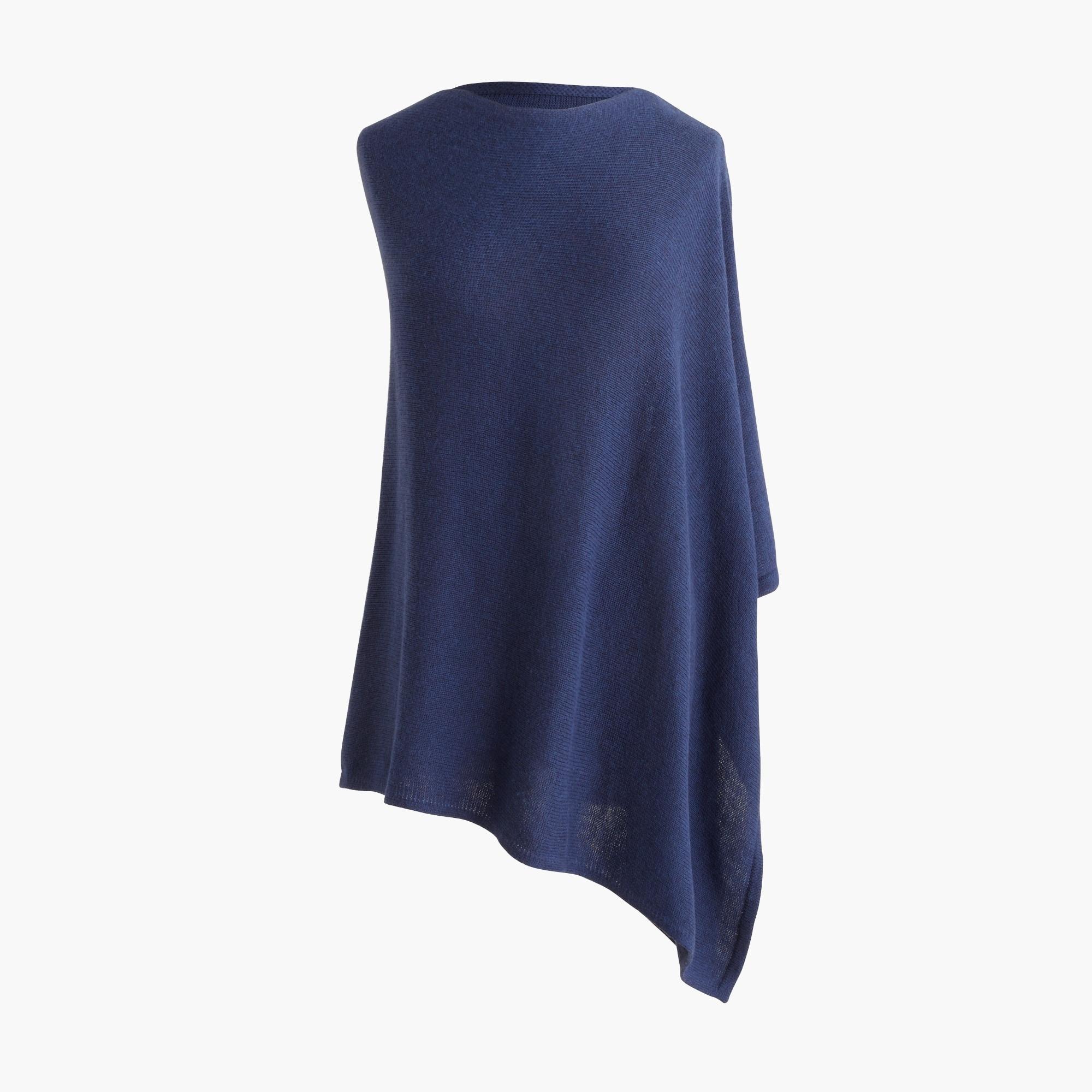 Cotton-blend triangle sweater poncho Product Image