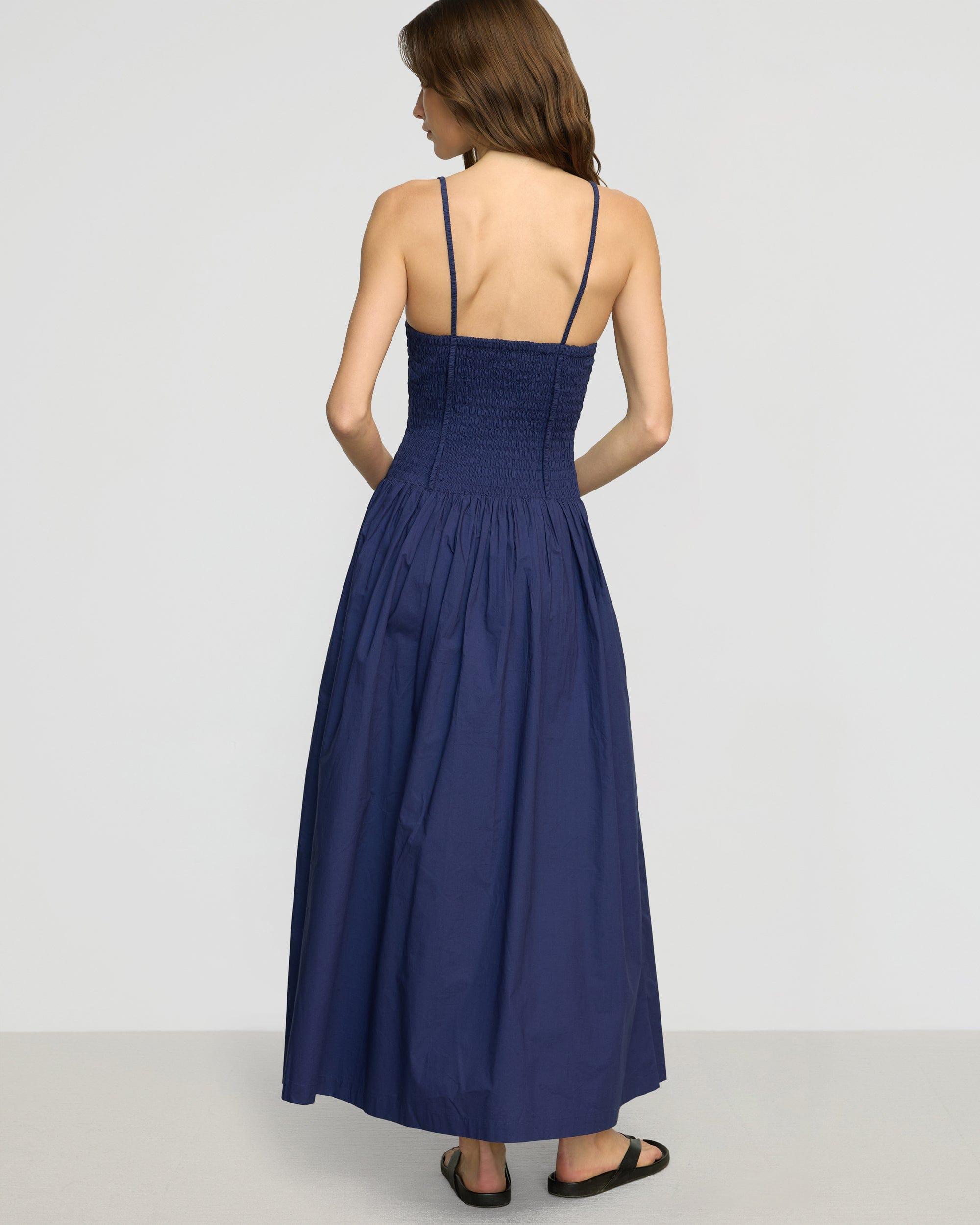 Venus Smocked Organic Cotton Midi Dress Product Image