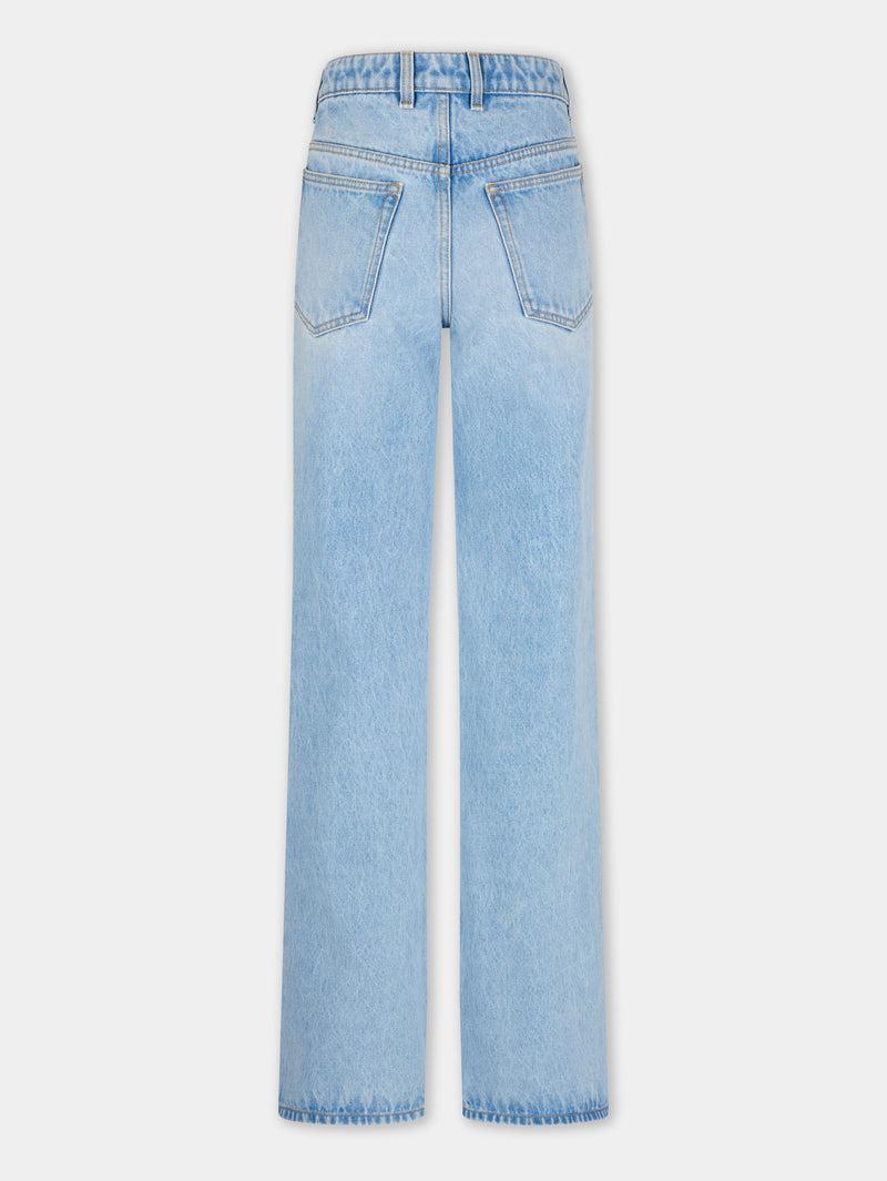 LIGHT BLUE BAGGY TROUSERS IN DENIM Product Image
