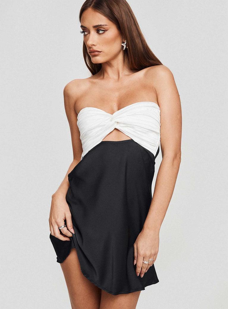 Shellie Mini Dress Black / White Product Image