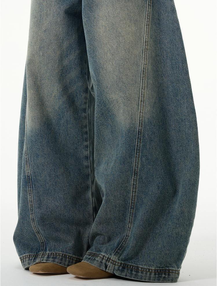 RT No. 11328 BLUE SCIMITAR WIDE DENIM JEANS Product Image