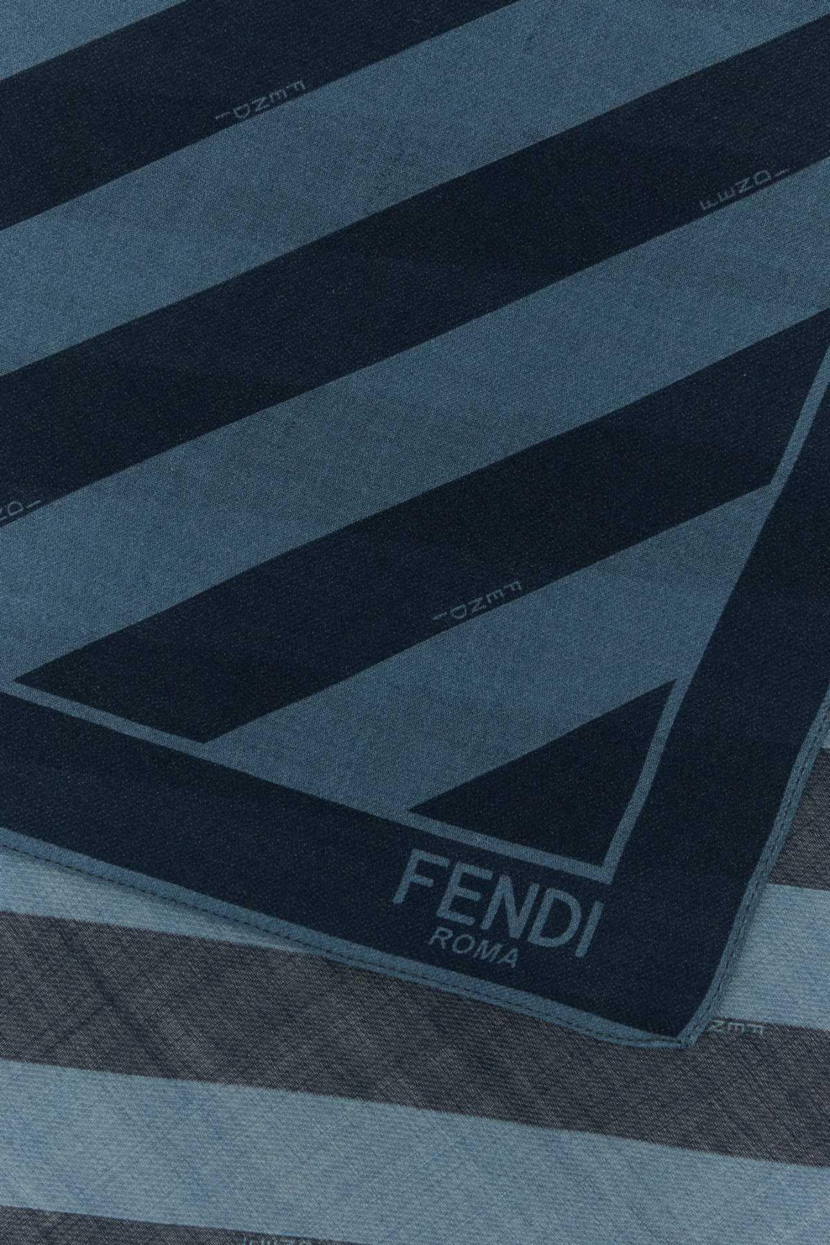 FENDI Men Embroidered Wool And Linen Scarf In Multicolor Product Image