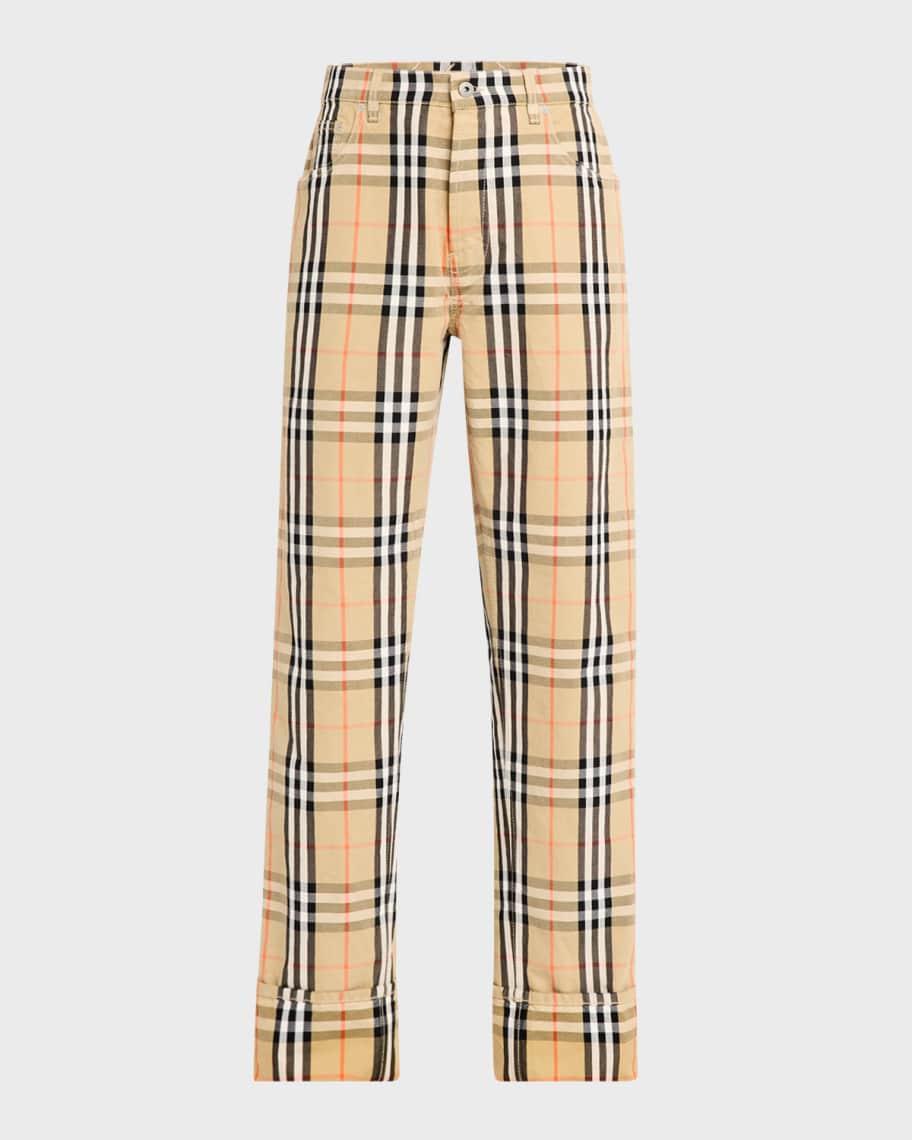 Mens Check Straight-Leg Jeans Product Image