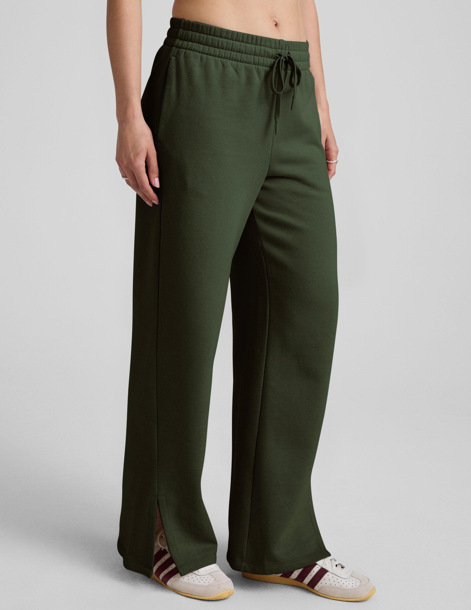 LuxeFleece Side Slit Wide Leg Pant Product Image
