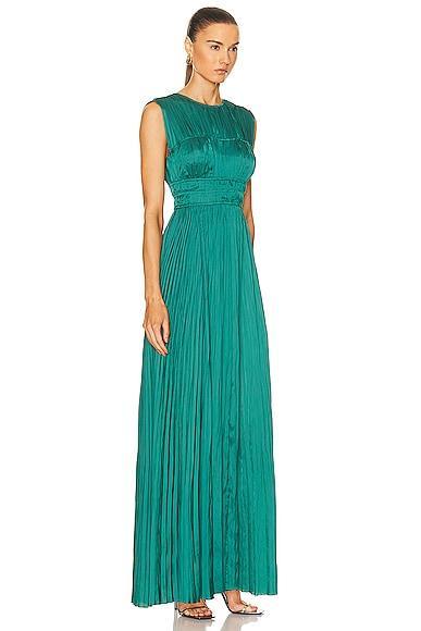 Womens Delia Pleated Satin Gown Product Image