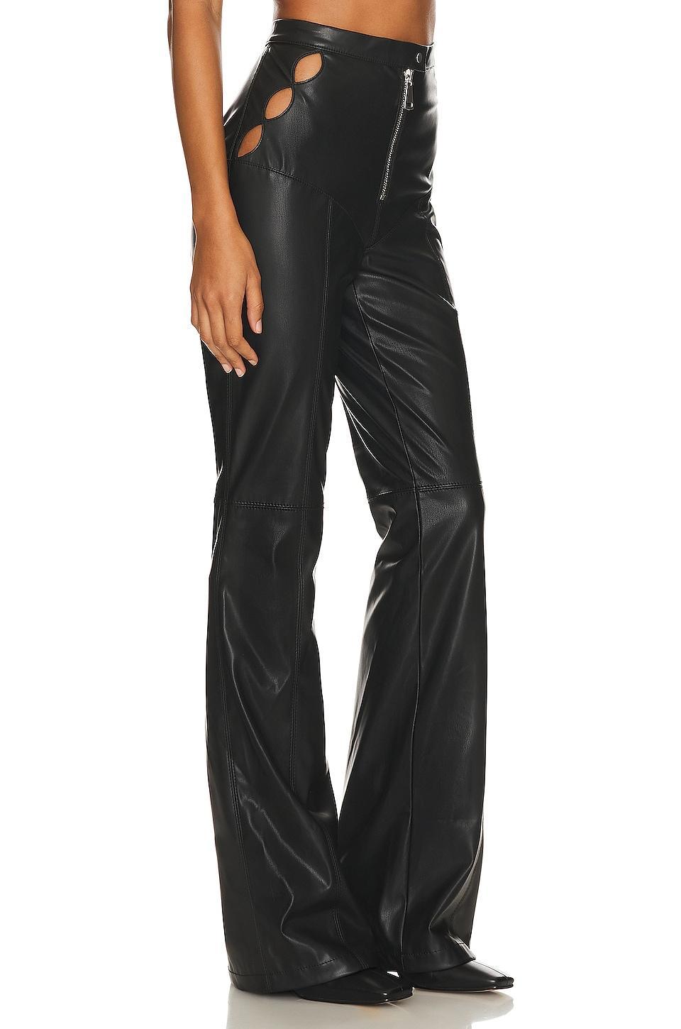 Faux Leather Detailed Pants Ceren Ocak Product Image
