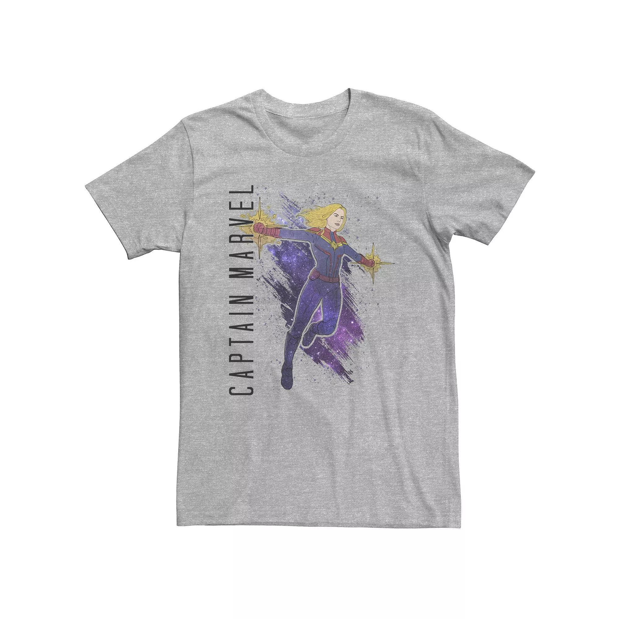 Big & Tall Marvel Avengers Endgame Captain Marvel Galaxy Paint Tee, Men's, Size: 4XL, Athletic Grey Product Image