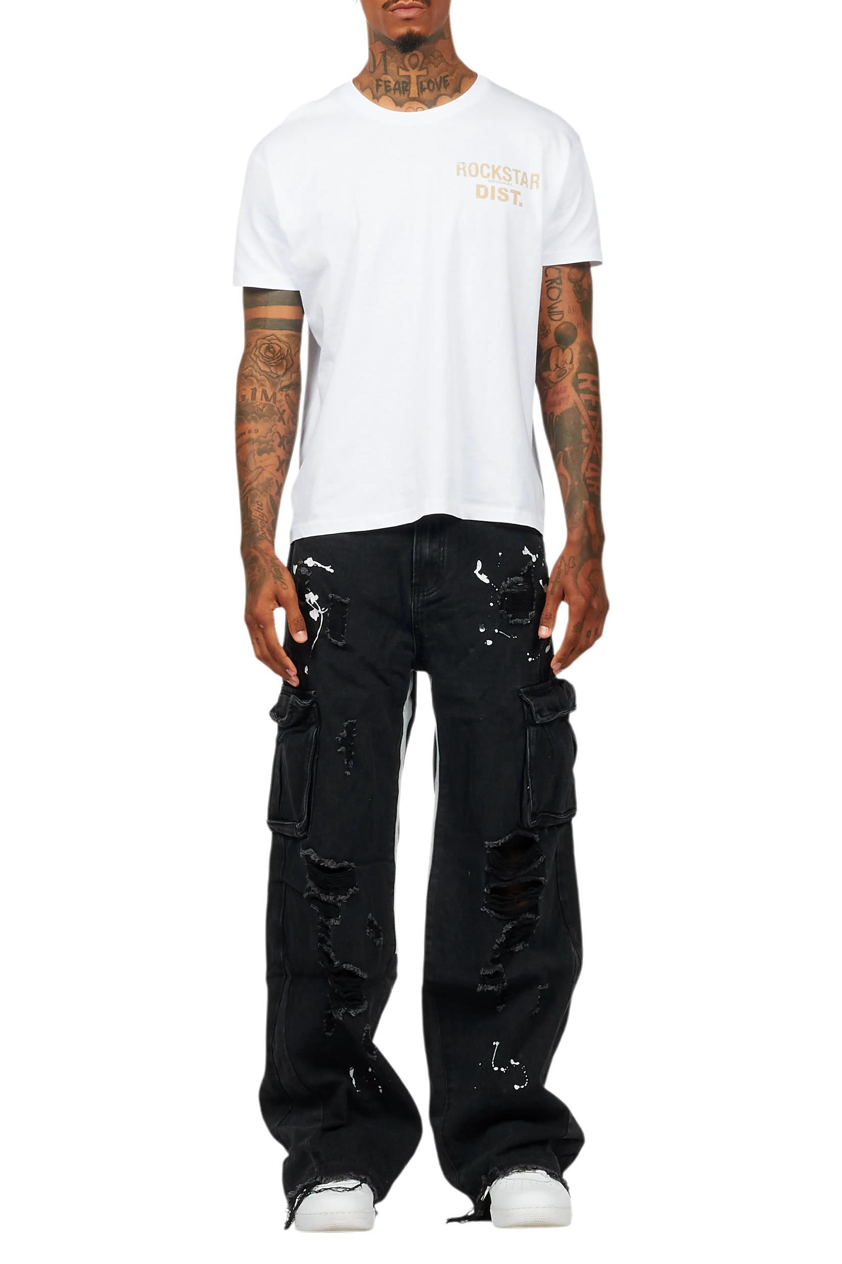 Dubaku Black Baggy Fit Jean Male Product Image