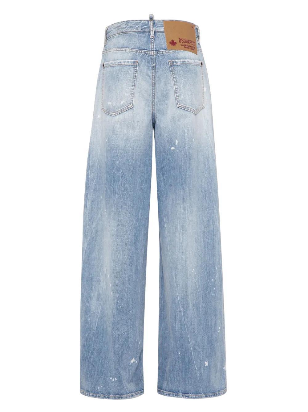 distressed wide-leg jeans Product Image