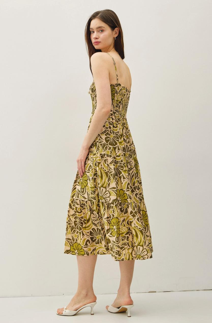 Printed Floral Midi Dress Product Image