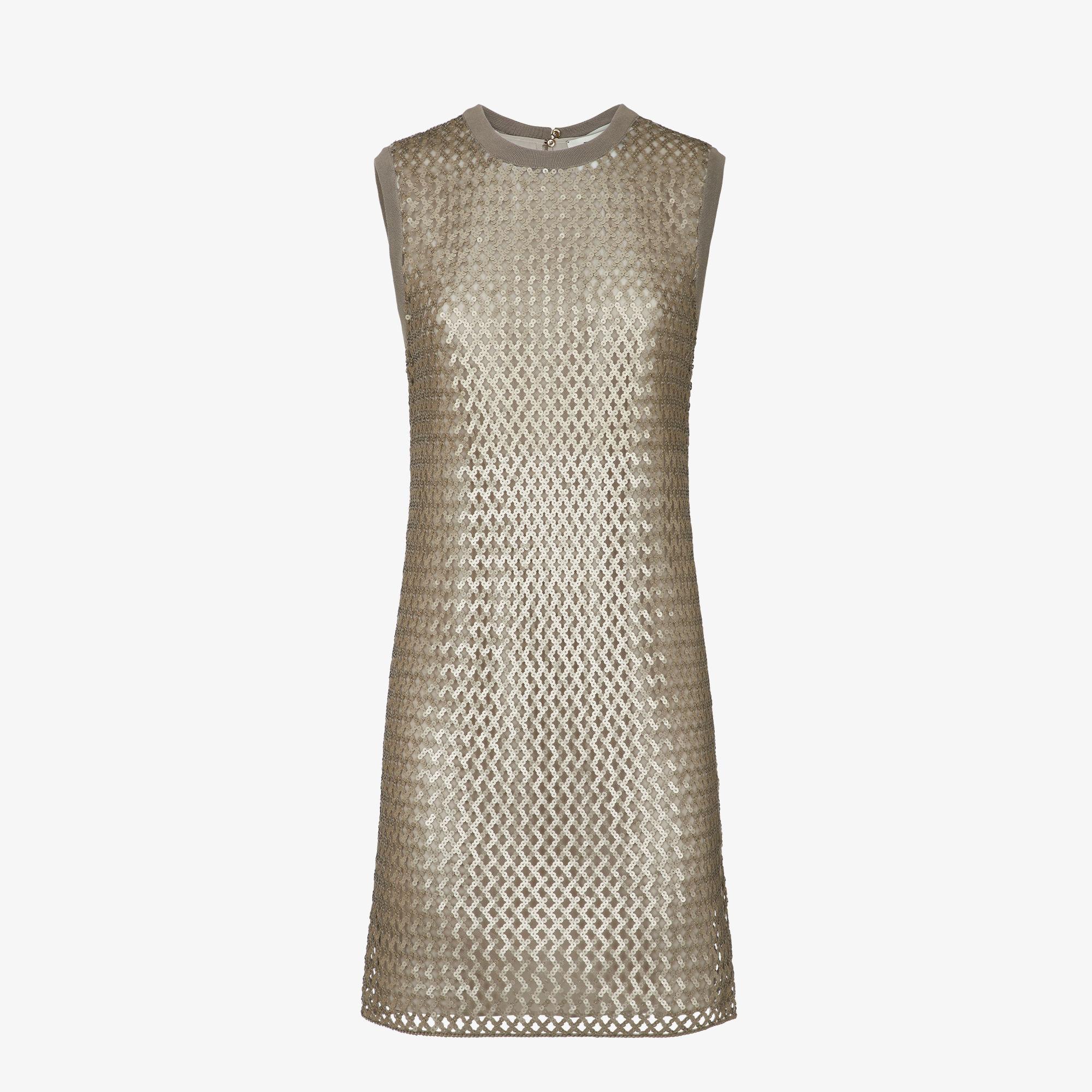 DressGold-colored sequin and tulle dress Product Image