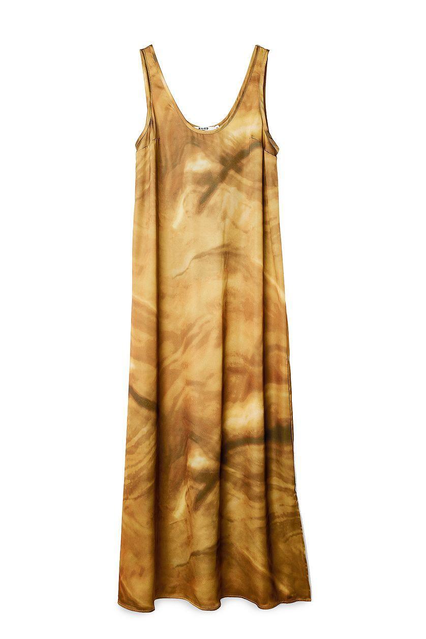Satin U-Neck Maxi Dress Product Image