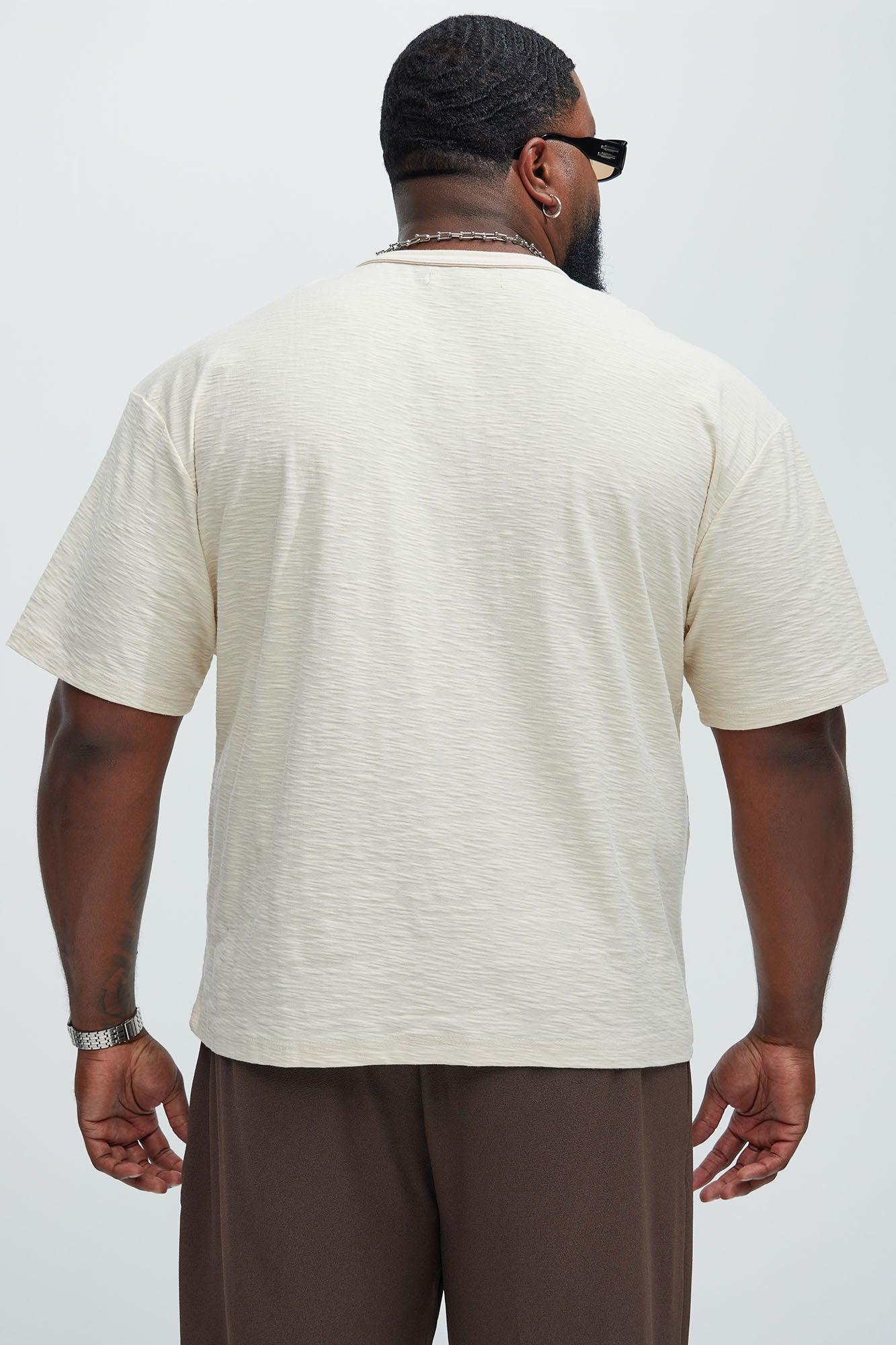 Asher Slub Texture Short Sleeve Tee - Oatmeal Product Image