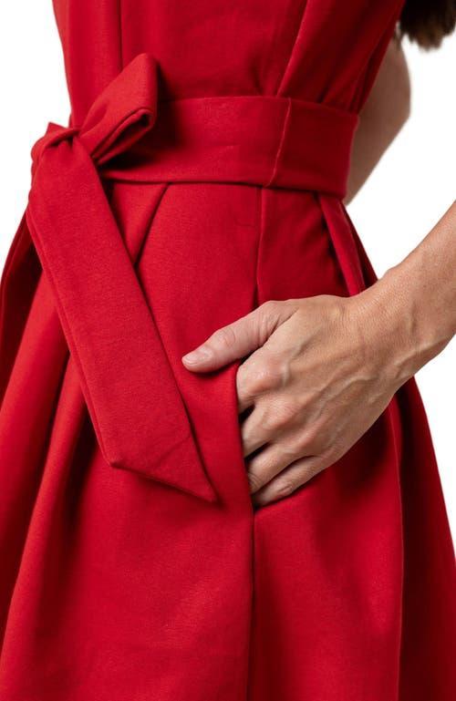 Hope & Henry Women's Sleeveless Ponte Skater Dress in Red Ponte Skater at Nordstrom, Size 12 Product Image