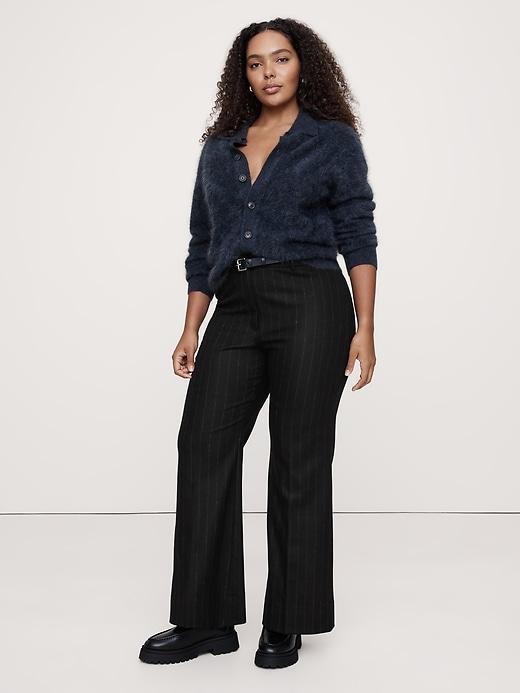 High-Rise Wide-Leg Flare Flannel Pant Product Image