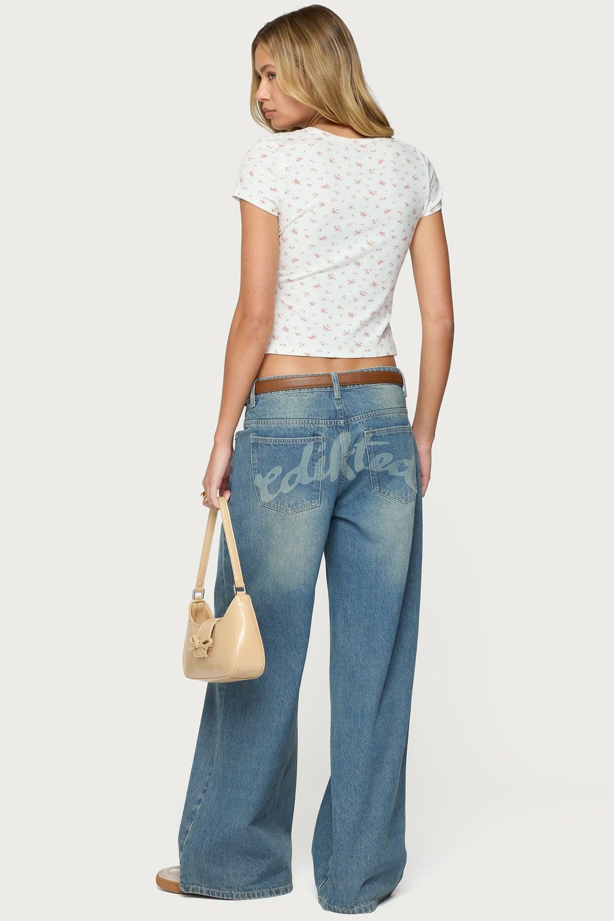 Odella Floral Ribbed Button Up Top Product Image