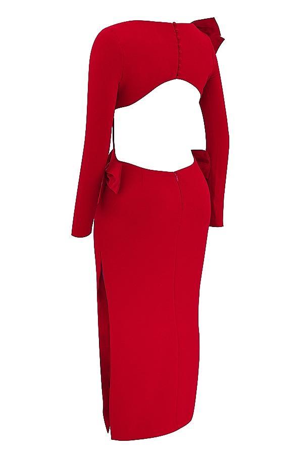 Lavele Red Bow Maxi Dress Product Image