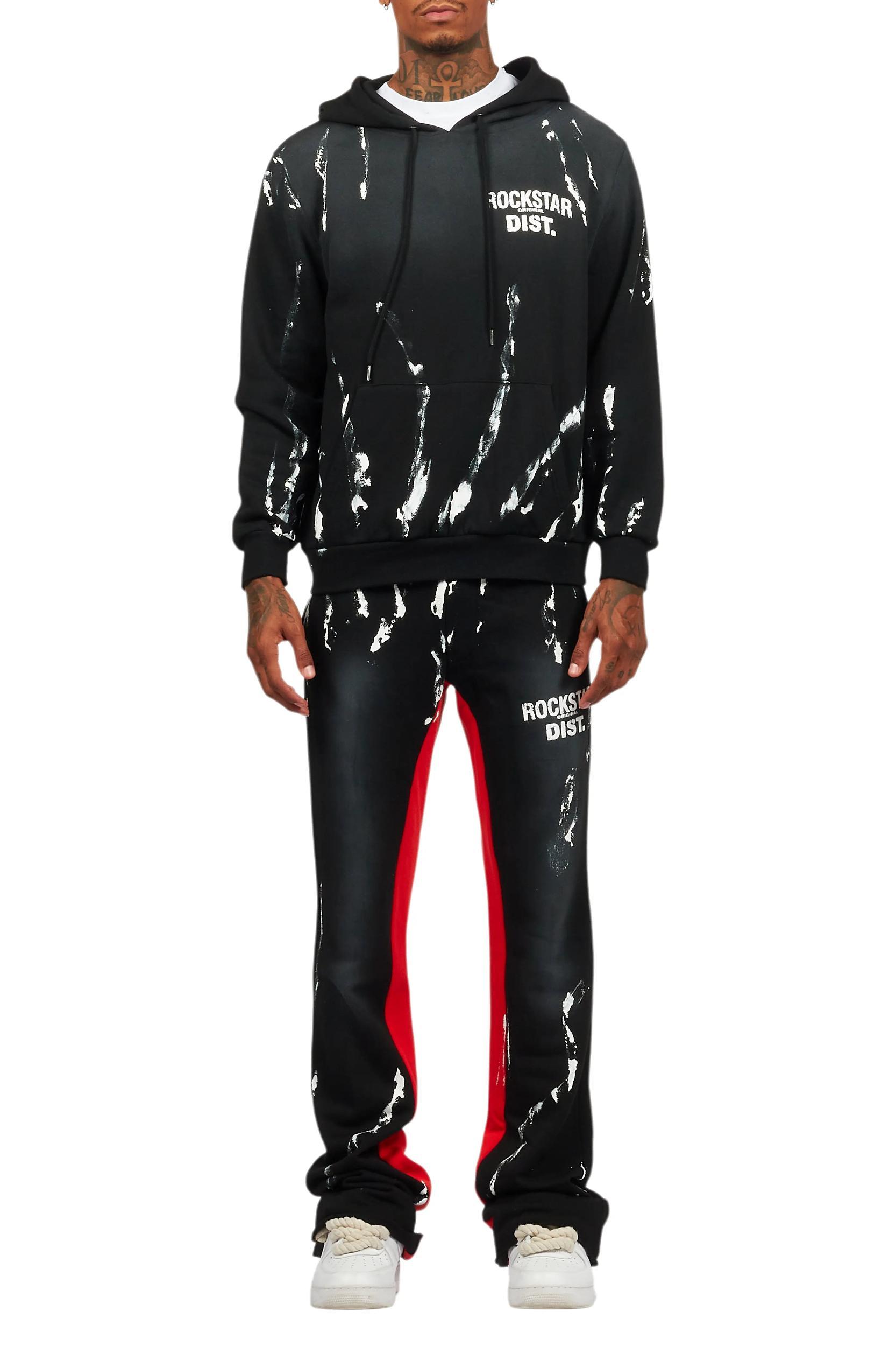 Rampage Black Hoodie/Baggy Track Pant Set Male Product Image
