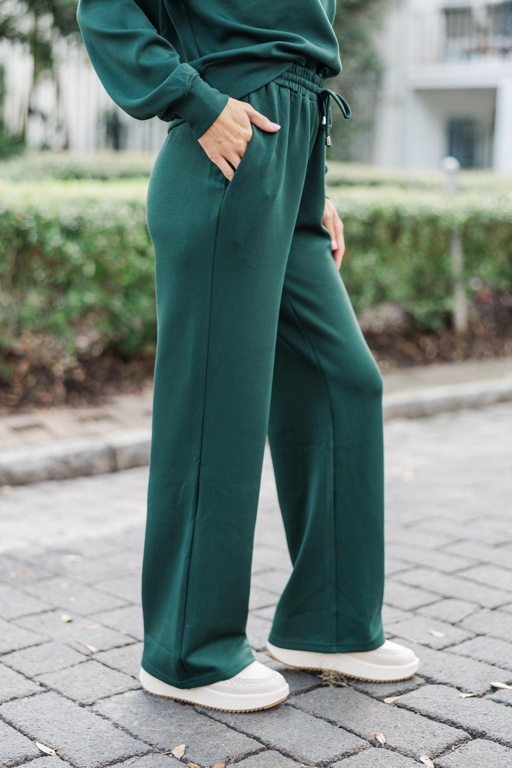 Happy Again Hunter Green Pants Female Product Image