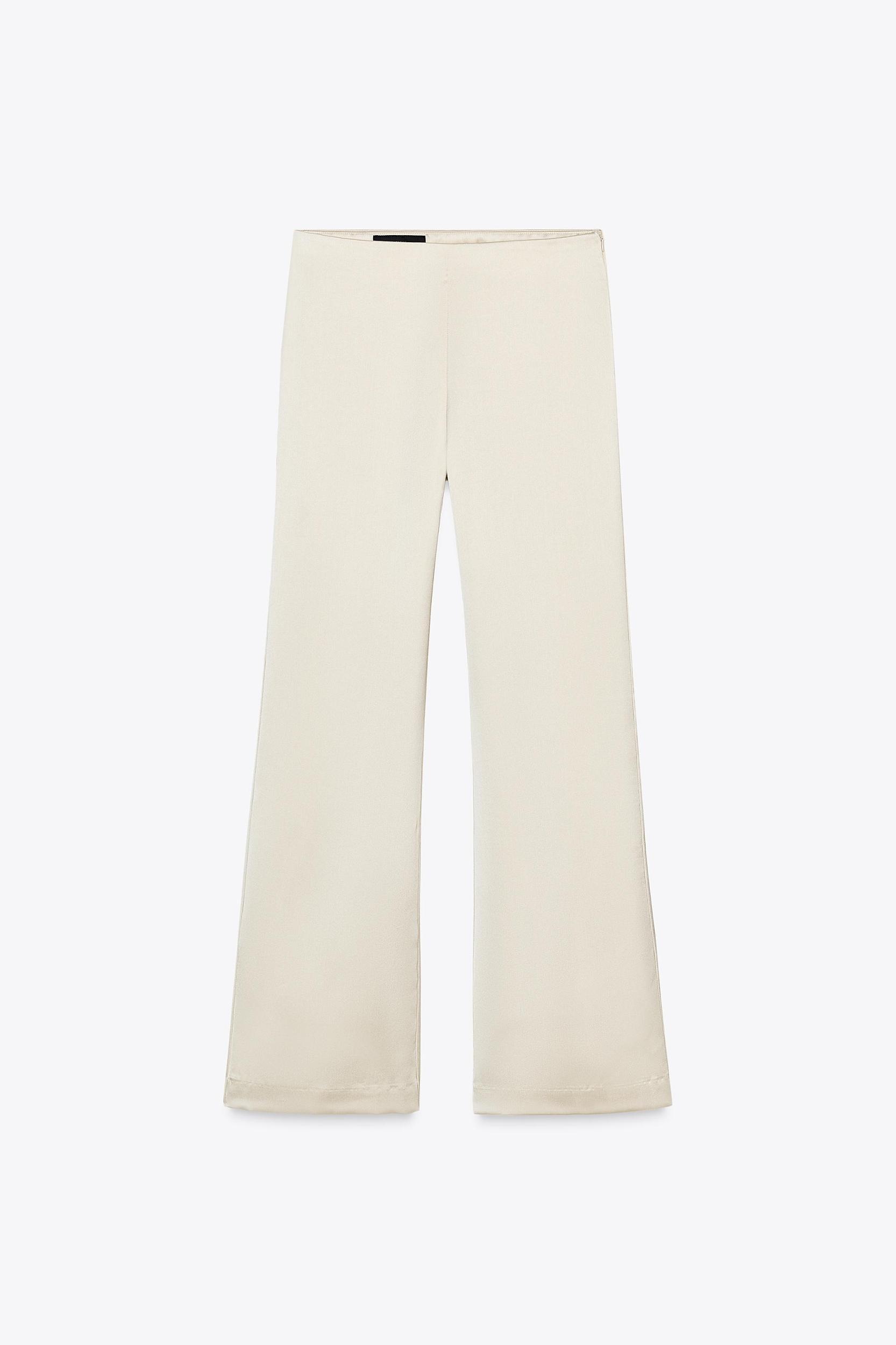 SATIN EFFECT STRAIGHT LEG PANTS Product Image