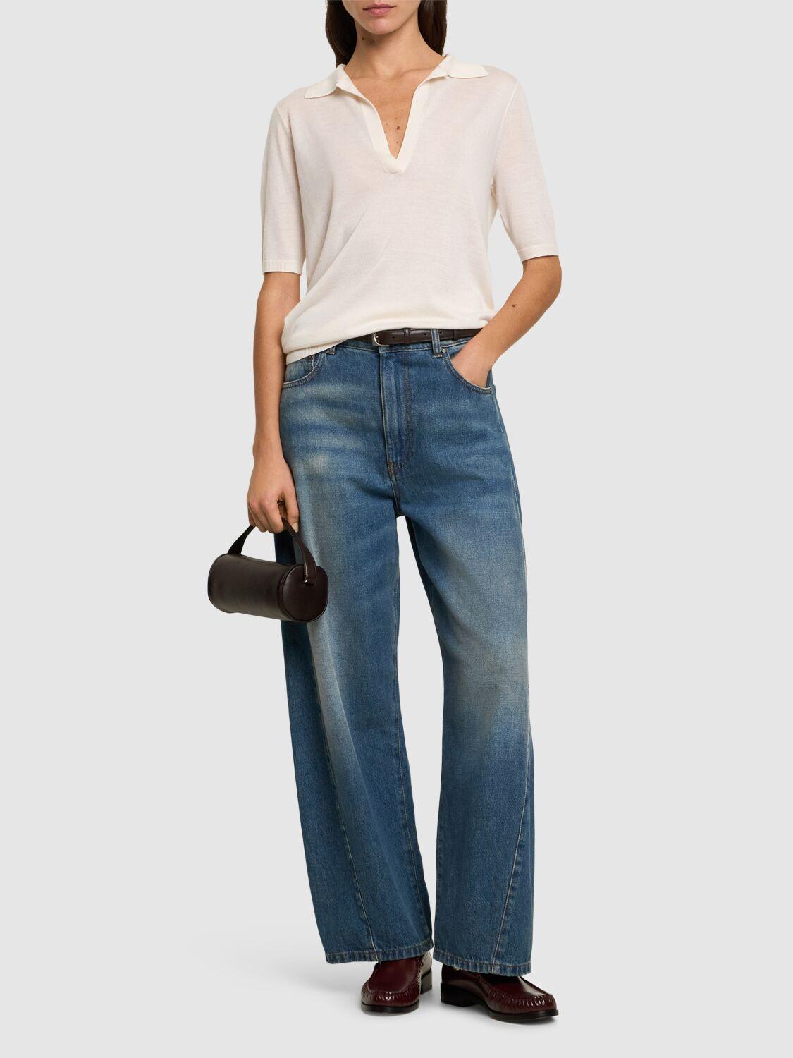 MSGM Midrise Baggy Jeans In Blue Product Image