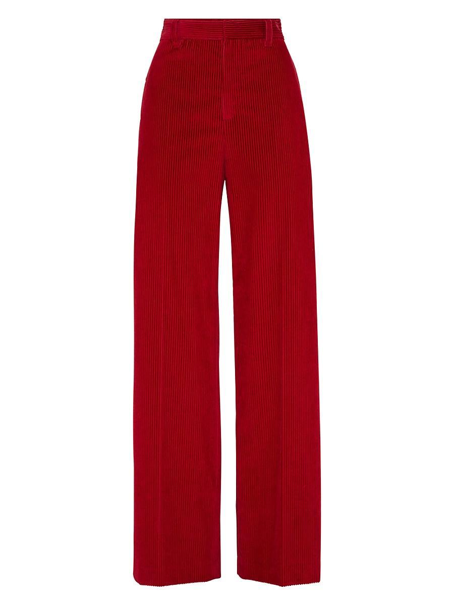 Womens Cotton Corduroy Loose Trousers Product Image
