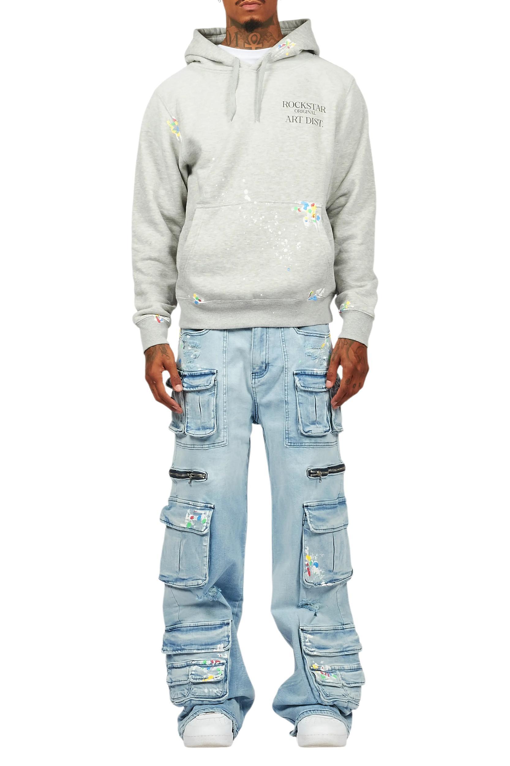 Art Dist Grey/Blue Hoodie/Baggy Fit Jean Bundle Male Product Image