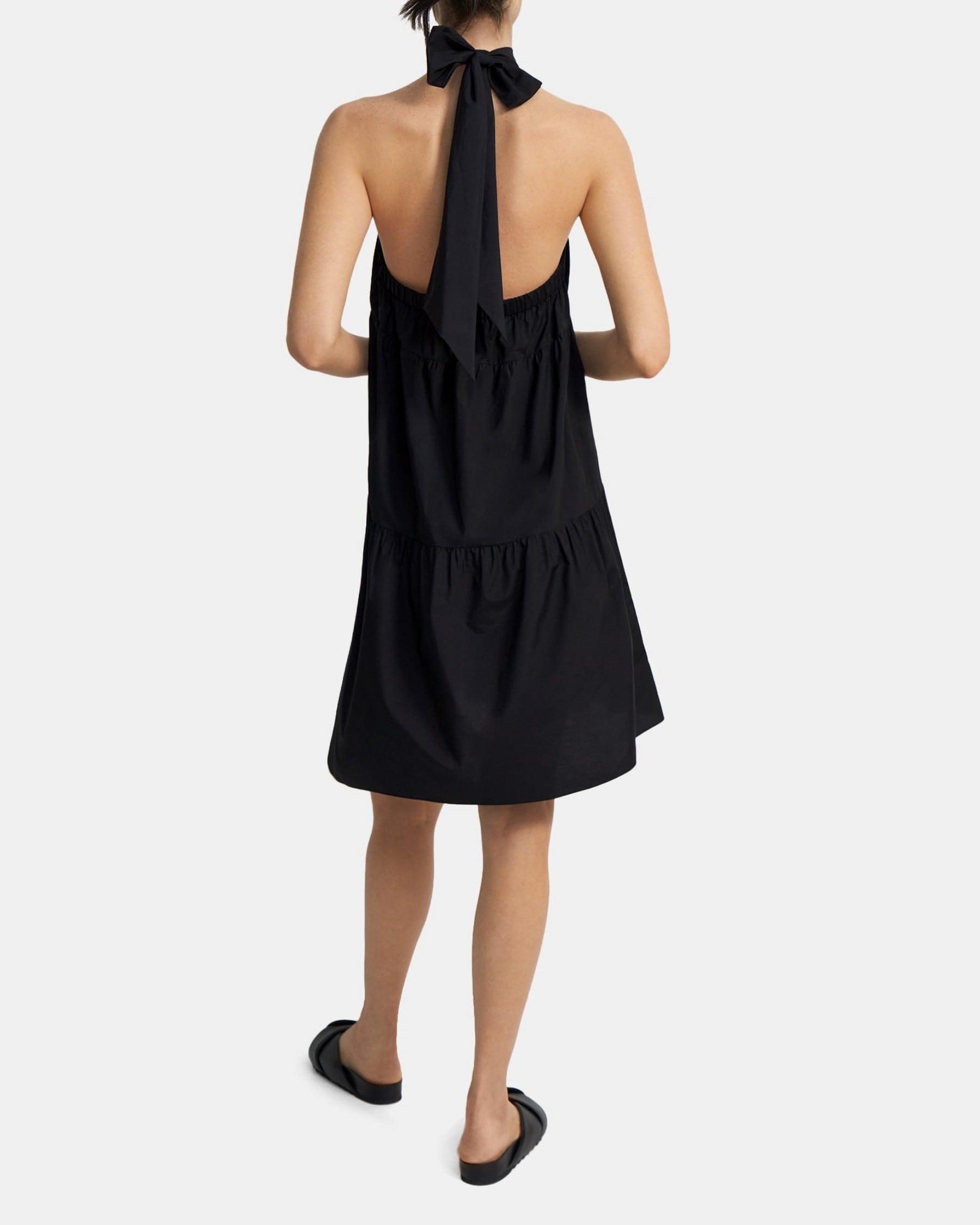 Tiered Halter Mini Dress in Cotton Blend Product Image