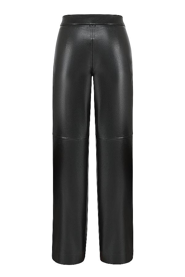 Omaira Black Vegan Leather Trousers Product Image