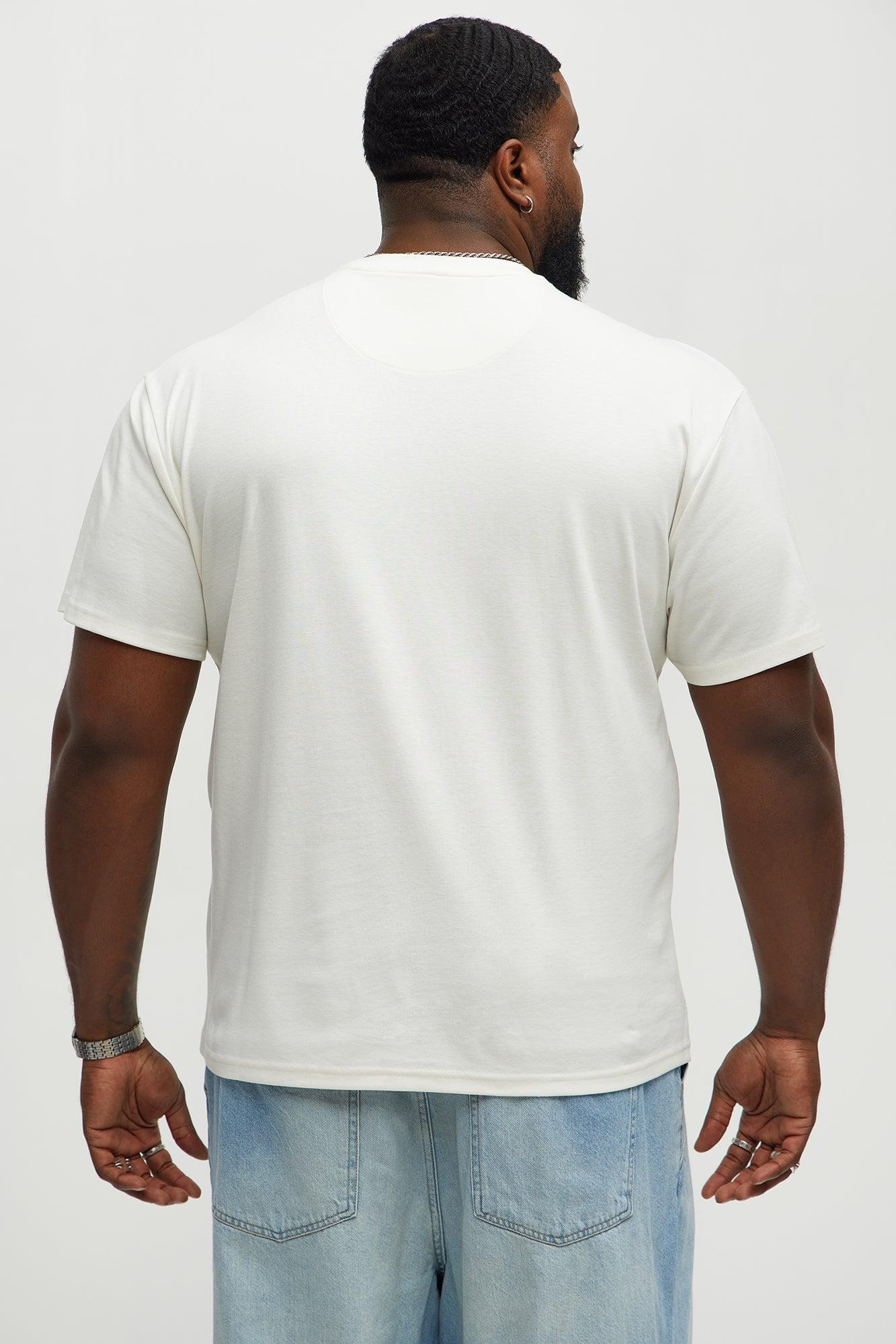 Textured Geometric Short Sleeve Tee - Off White Product Image
