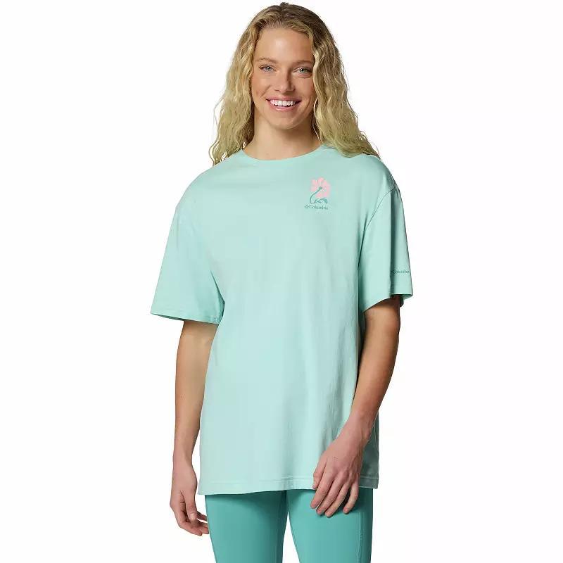 Women's Columbia Rolling Bend Graphic Oversized T-Shirt, Size: XS, Alpenglow Floral Fun Product Image