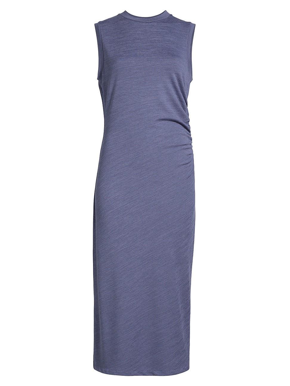 Sleeveless Waist-Gathered Midi Dress Product Image