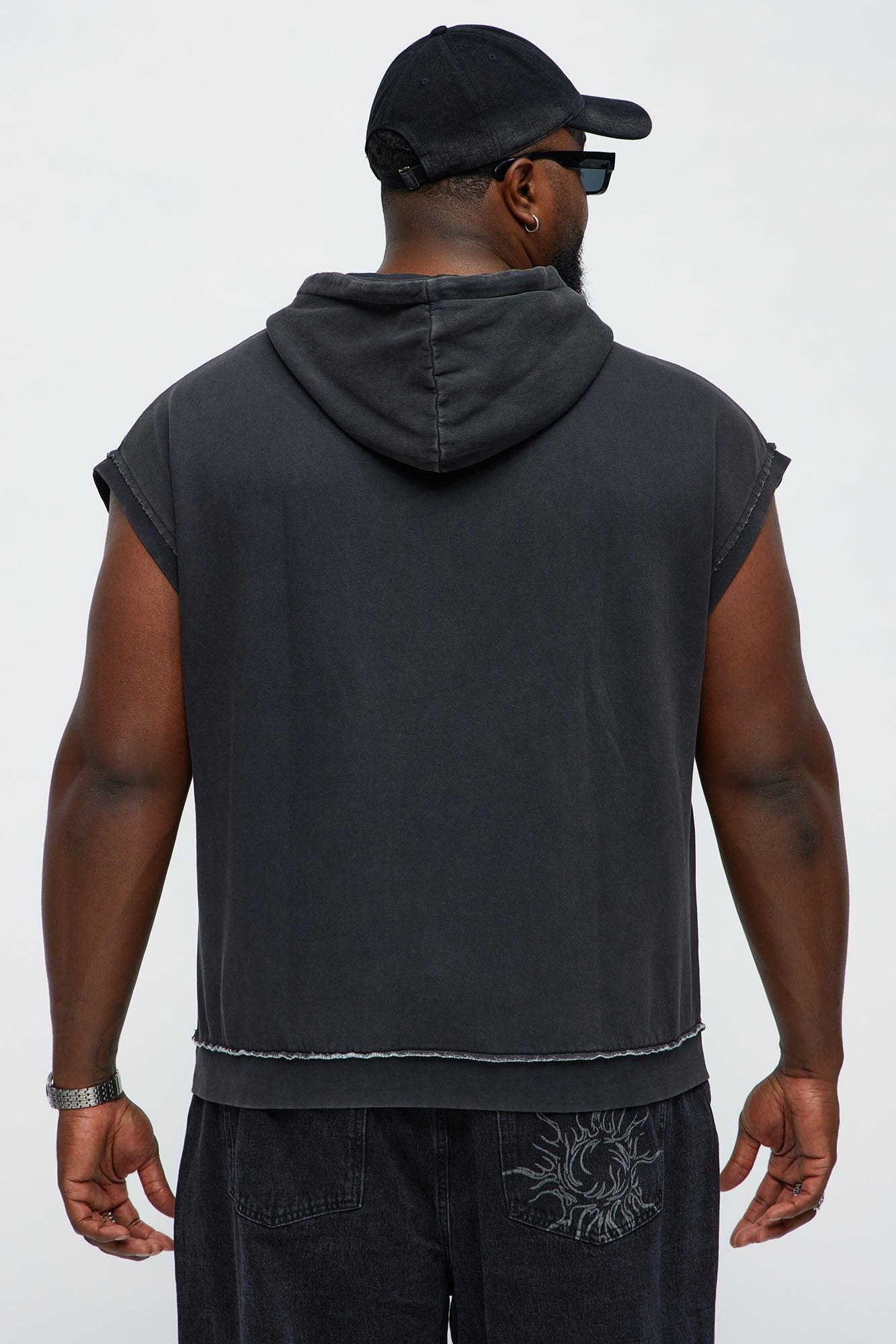 Scrappy Sleeveless Hoodie - Charcoal Product Image
