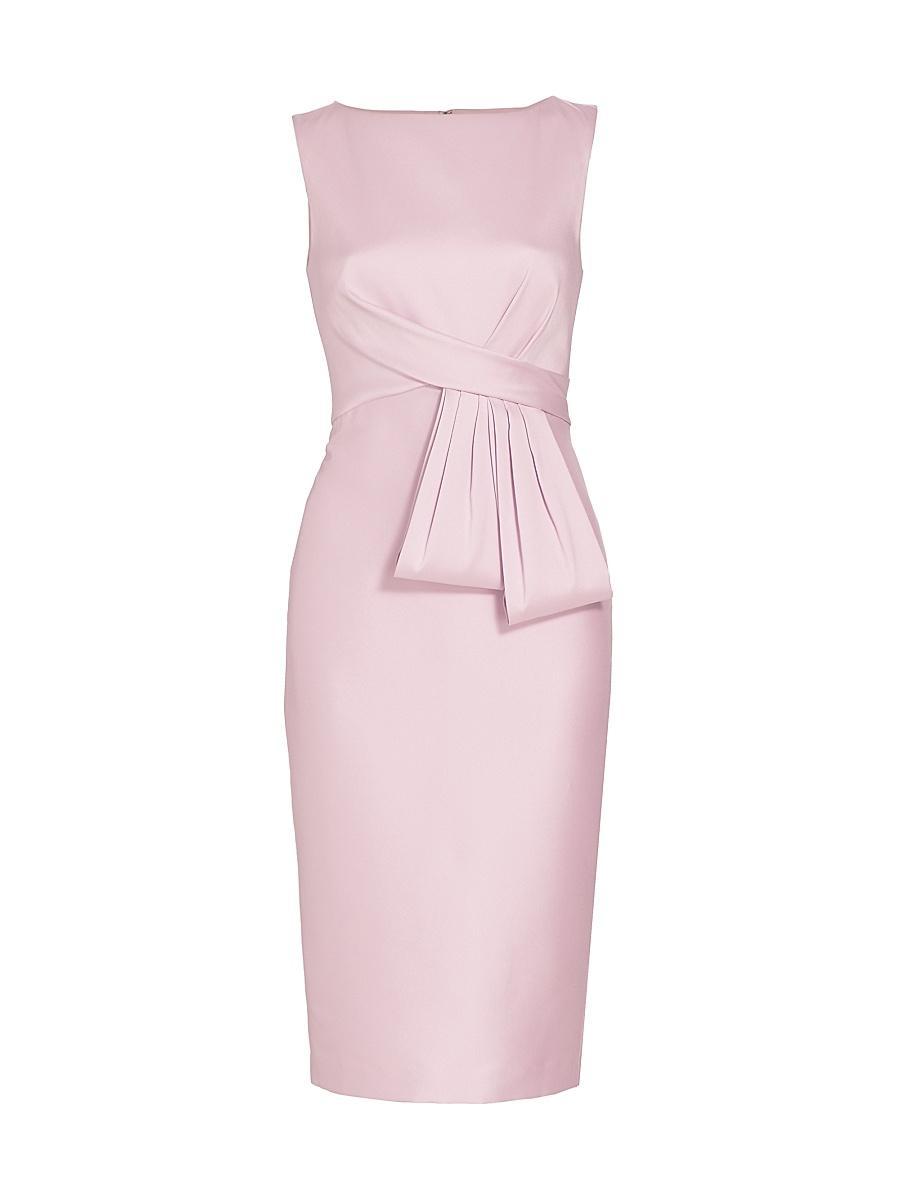 Womens Fanned Satin Midi Dress Product Image