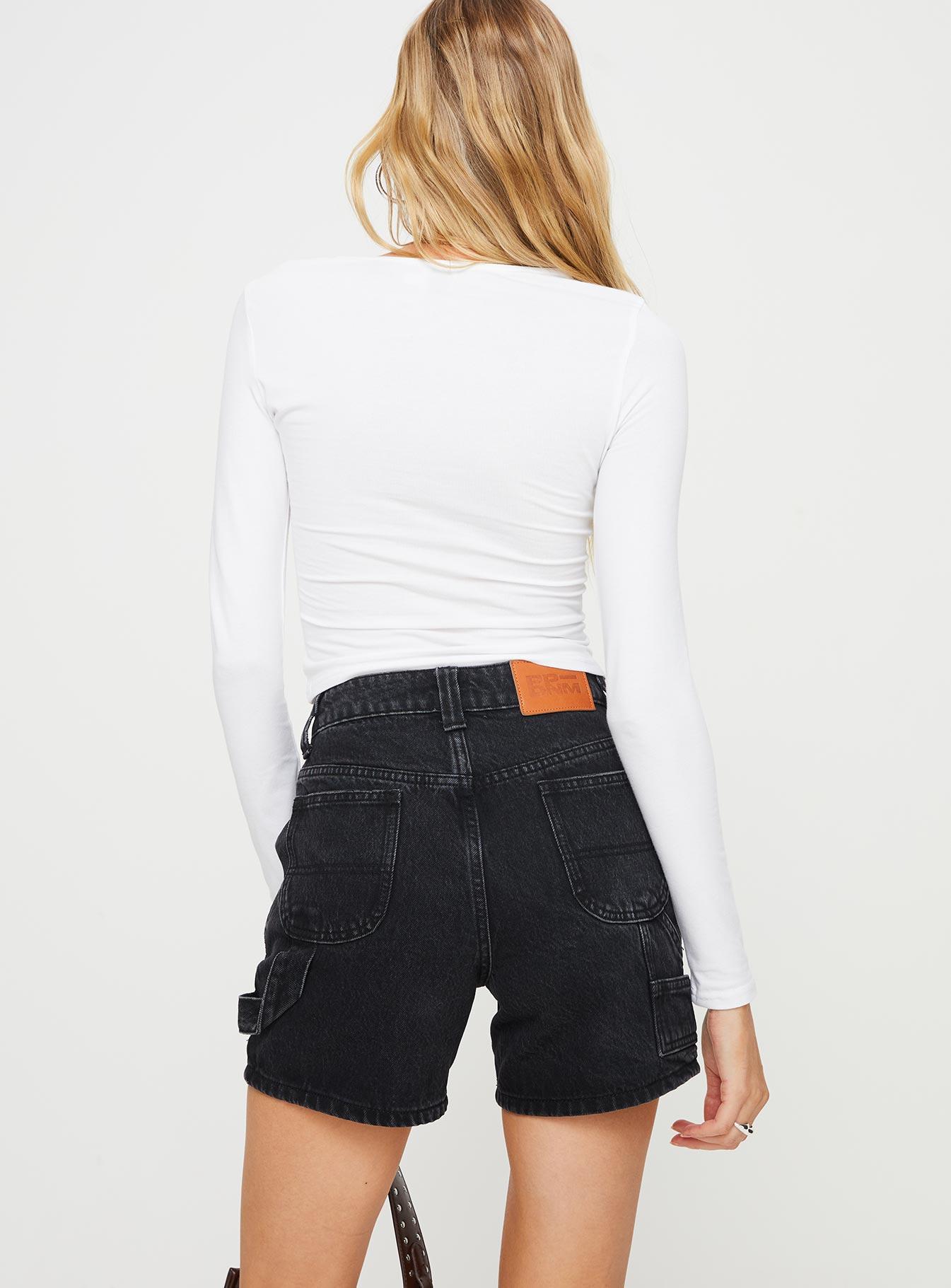 Lou Carpenter Denim Shorts Washed Black Product Image