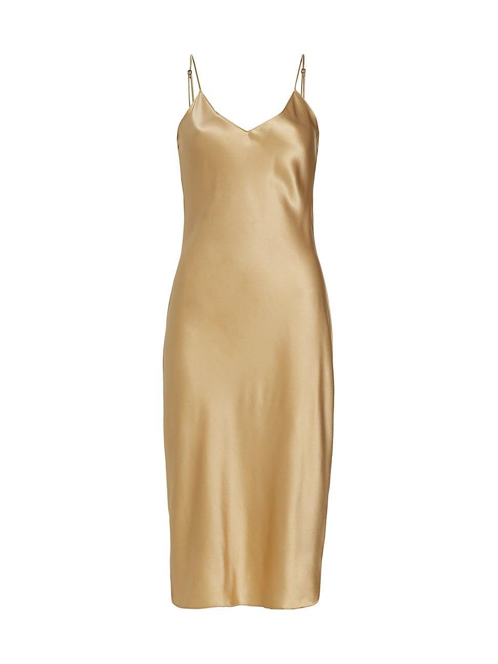 Womens Sleeveless Silk Midi-Dress Product Image