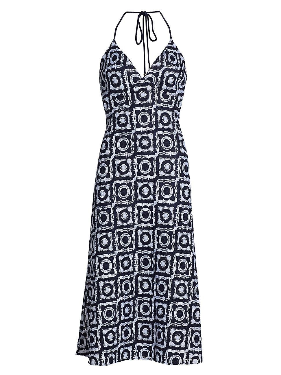 Womens Rebecca Crochet Halter Midi-Dress Product Image