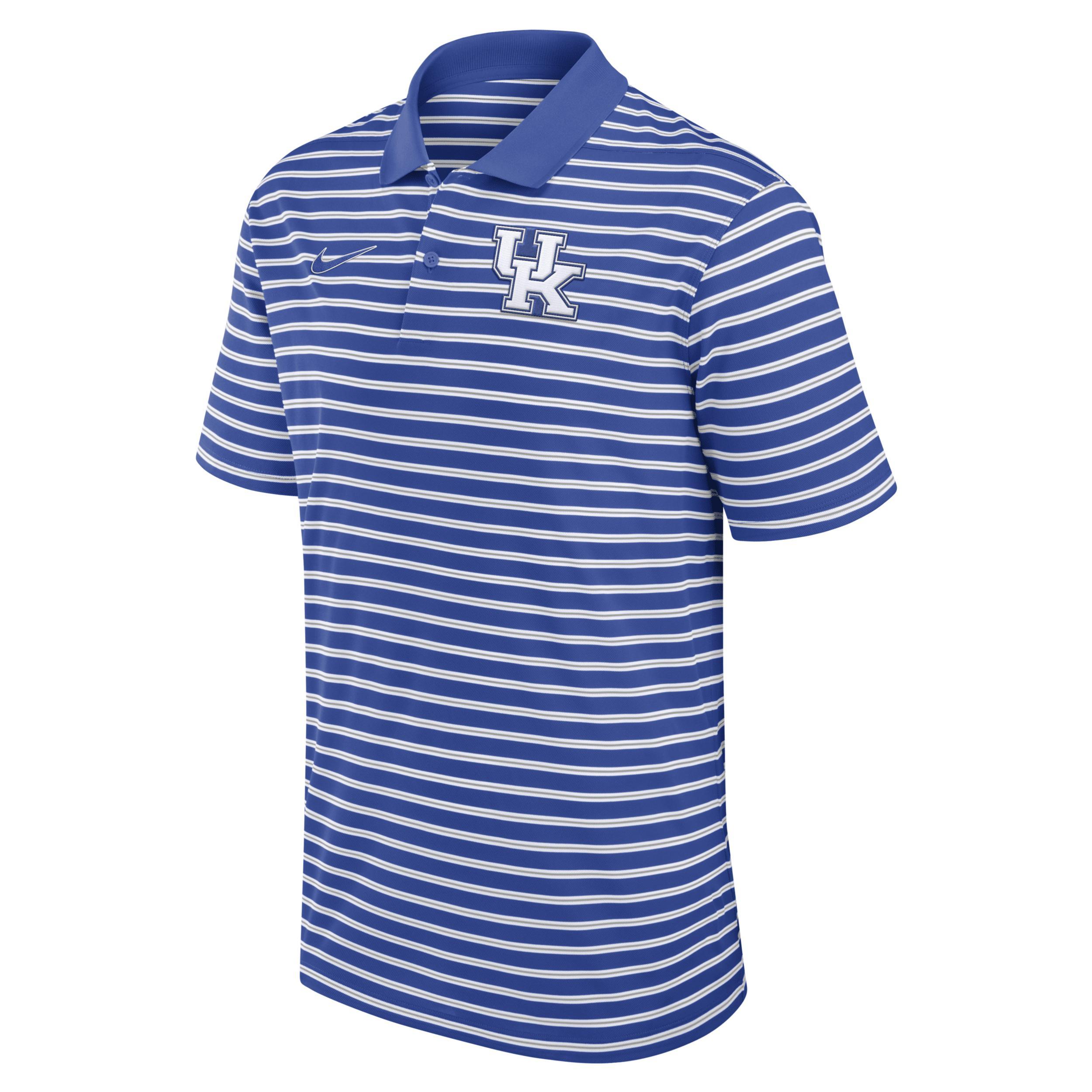 Men's Nike Royal/White Kentucky Wildcats Primetime Victory Striped Performance Polo, Size: XL, Blue Product Image