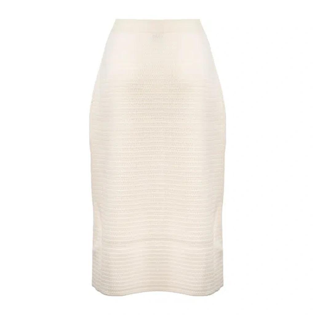 FABIANA FILIPPI White Virgin Wool Knit Skirt Product Image