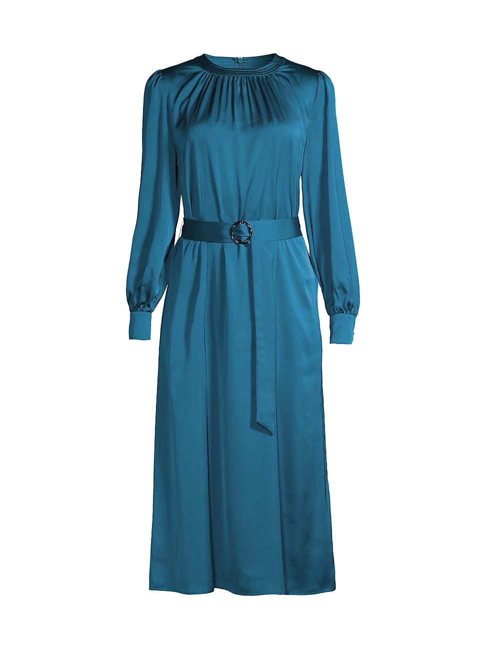 Misook Belted Satin Midi Dress Product Image