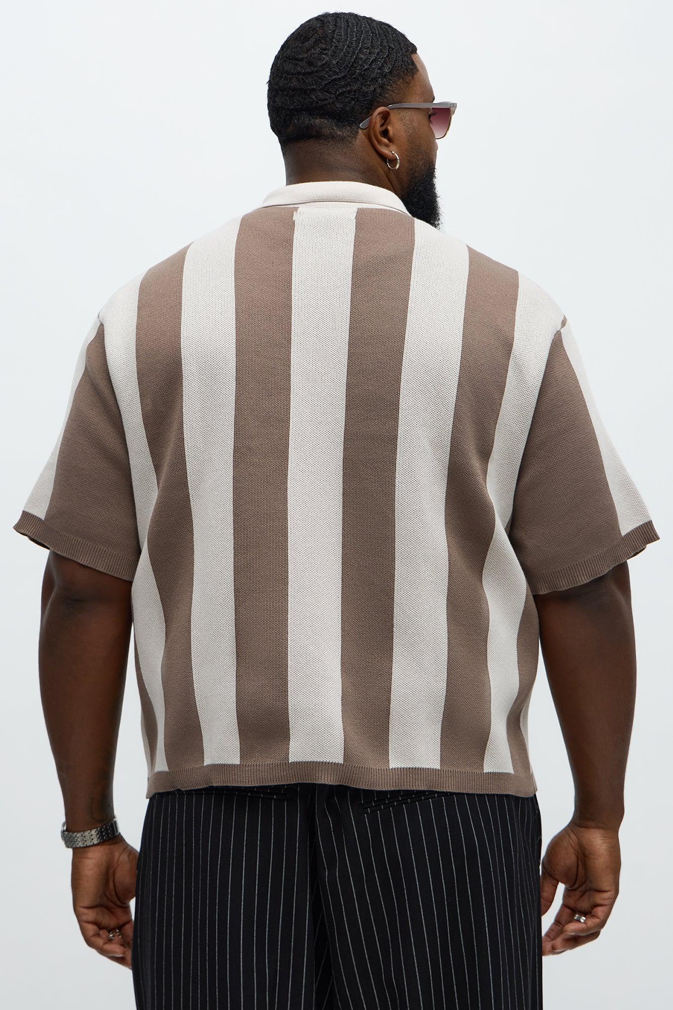 Relaxed Faux Button Up Shirt - Sand Product Image