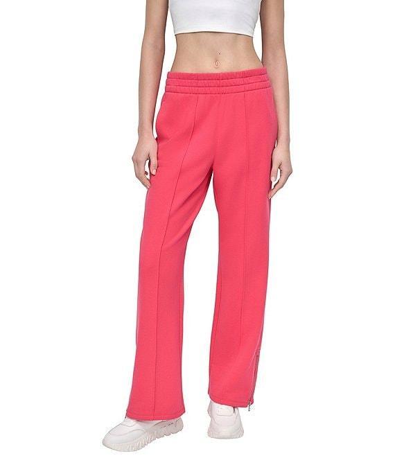 DKNY Sport by Donna Karan French Terry High-Rise Zip Hem Track Pants Product Image